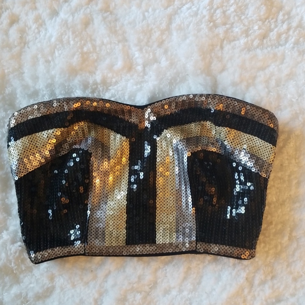 Bebe Sequin Tube Top